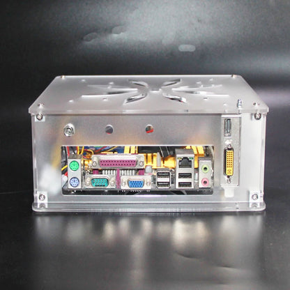 Mini itx computer case Acrylic frosted transparent chassis Personalized key cap switch design supports  Graphics network card.