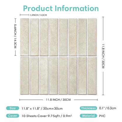 10 PCS Fish Scale Matte Peel-and-Stick Wall Panels, 30 x 30 cm, Waterproof Tiles, Living Room Splashbacks, Wall Decoration