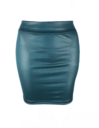 Leather Matte Slim Mini Sexy Fashion PU Hot Short High Waist Skirt Korean Nightclub Streetwear Wholesale Clothes 7ST.