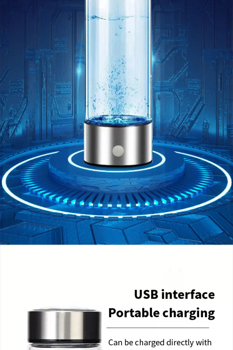 Portable Hydrogen Water Generator Alkaline Maker Water Ionizer Bottle Super Antioxidan Hydrogen-Rich Healthcare Water Cup.
