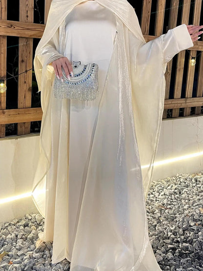 Muslim Eid Women 2 Piece Suit Dress Open Abaya Modest Dresses Ramadan Long Robe Abayas Caftan Kaftan Vestidos 2025 Ensemble.