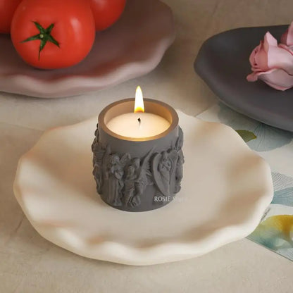 Round Tray Gypsum Silicone Molds Diy Handmade Plaster Cement Concrete Oval Storage Plate Mould Home Decoration.