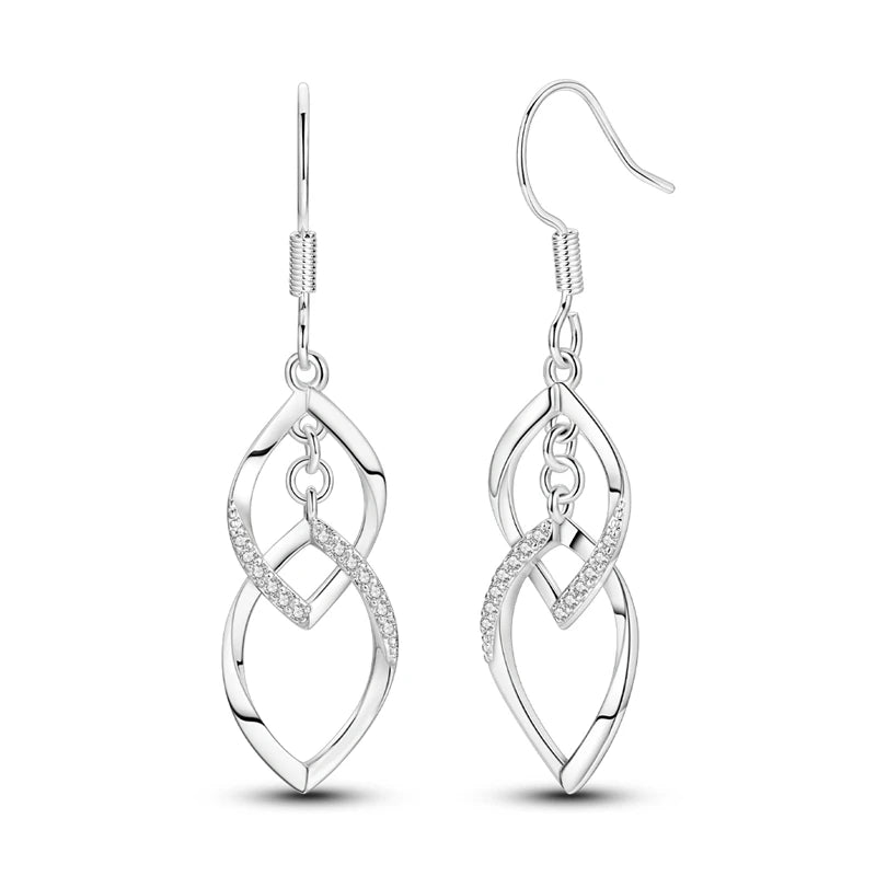 2025 New 925 Sterling Silver Hoop Earrings Flowers Zircon Drop Earrings Stud For Woman Fine Birthday Wedding Party Jewelry Gifts