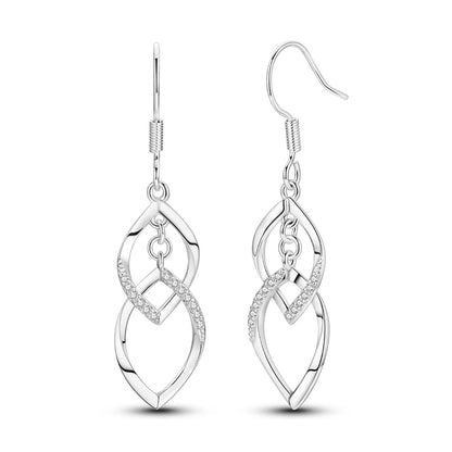 2025 New 925 Sterling Silver Hoop Earrings Flowers Zircon Drop Earrings Stud For Woman Fine Birthday Wedding Party Jewelry Gifts