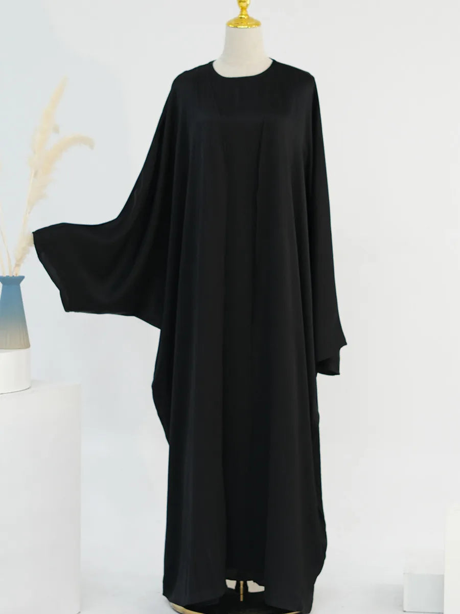Muslim Turkish Women Arabic Dubai Abaya Long Dress Modest Ramadan Robe Liner Dress Kaftan Two-Piece Set Femme Islam Clothing Set
