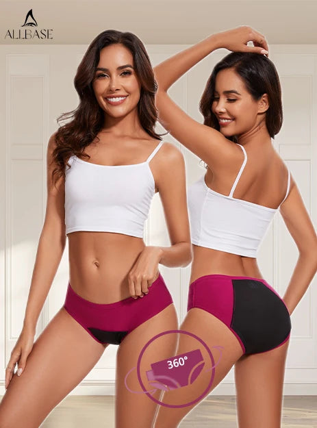 3PCS Menstrual Panties Woman Very Abundant Flow Menstruation Underwear Mid High Waist Leak Proof Period Panties for Girls Ladies.