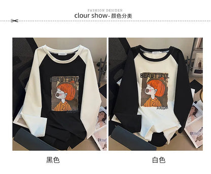 170kg Plus Size Damen Büste Herbst lässig Mode bedruckt Sweatshirt lose Langarm Top 6xl 7xl 8xl 9xl 10xl 11xl.