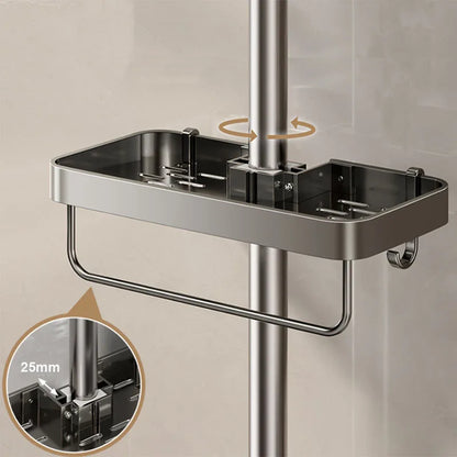 Bad Dusche Lagerung Dusche Gel Shampoo Rack Dusche Stange Abnehmbare Tablett Aluminium legierung Seife Halter Dusche Regal