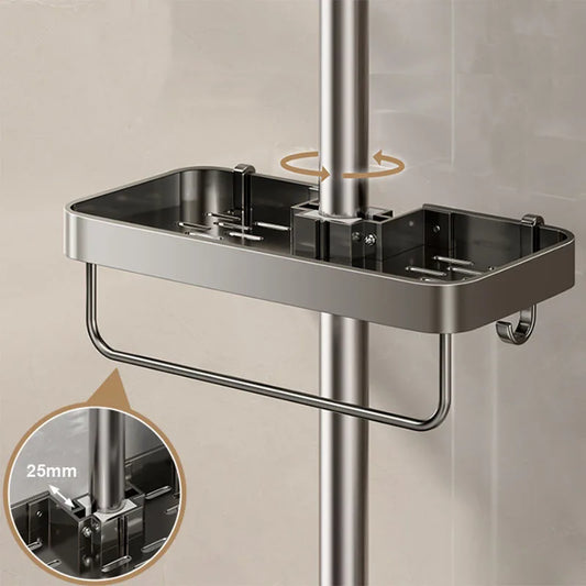 Bad Dusche Lagerung Dusche Gel Shampoo Rack Dusche Stange Abnehmbare Tablett Aluminium legierung Seife Halter Dusche Regal