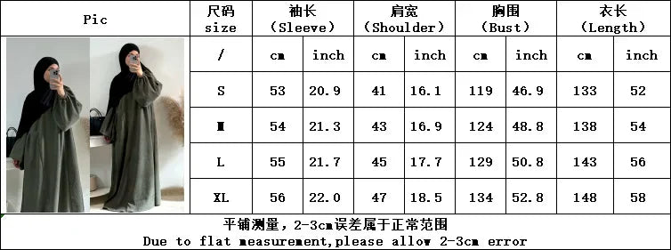 Winter Corduroy Abaya Warm Muslim Dress Closed Abayas for Women Dubai Luxury Turkey Kaftan Hijab Robe Ramadan Eid Islam Clothes.