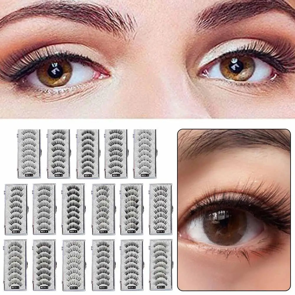 3D Natural Magnetic Eyelashes,With 5 Magnetic Lashes Shipping Box Eyelashes Handmade False Gift Reusable Support Drop Magne T6N2.