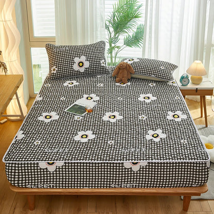 Printed Bedspread Bed 90/120/150/180cm Cover Thicken Bed Linen Sheets fundas de colchón Non-slip Mattress Covers (No Pillowcase)