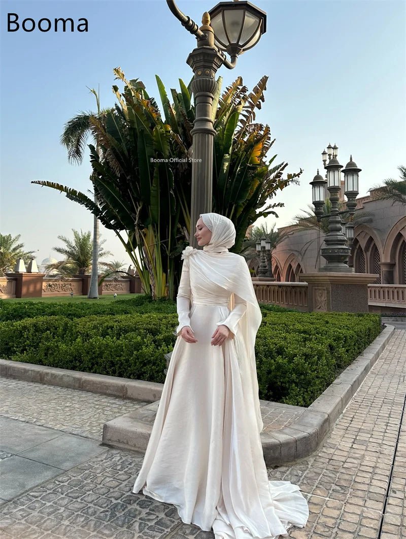 Booma A-Linie Abendkleider, formelle Partykleider für Damen, lange Falten, elegantes Abendkleid, Saudi-Arabien, individuell anpassbar, 2023.