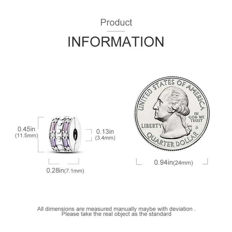 Silver Clasp 925 Sterling Silver CZ pave Clip Charms Daisy Beads Stopper Safety Chain fit Original Bangle Bracelet Jewelry Clip.