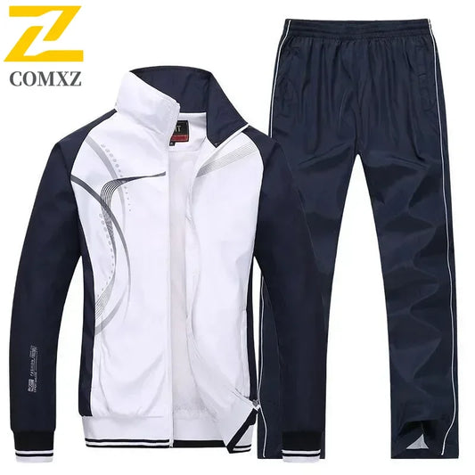 Men Sportswear New Spring Autumn Tracksuit 2 Piece Sets Sports Suit Jacket+Pant Sweatsuit Male Fashion Print Clothing Size L-5XL.
