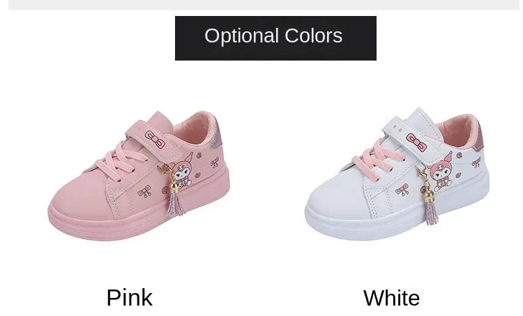 2025 Children's Little White Shoes Girls' Student Flat Bottom Casual Sports Shoes Low Top Spring Korean Plate Shoes.