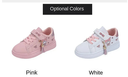 2025 Children's Little White Shoes Girls' Student Flat Bottom Casual Sports Shoes Low Top Spring Korean Plate Shoes.