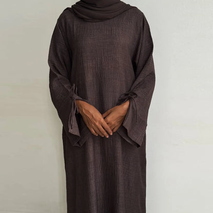 Dubai Turkey Solid Color Casual Muslim Long Loose Maxi Dress Robe Women Abaya Middle East Dubai Turkey.