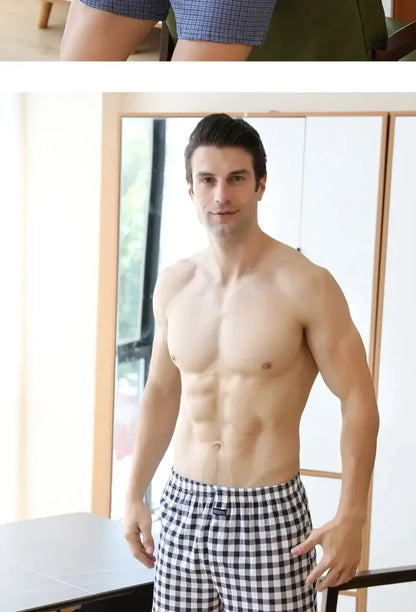 Plus Größe M-3XL männer Aro Hosen Baumwolle Gitter Unterwäsche Lose Hohe Taille Sommer Dünne Atmungsaktive Hause Shorts Beutel Unterhose