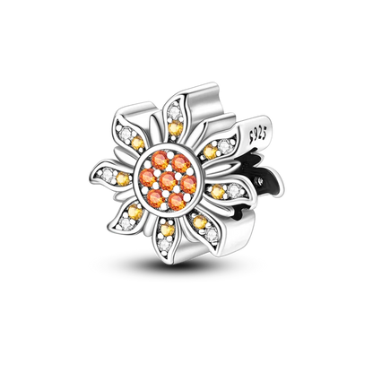 Flowers Series 925 Sterling Silver Sunflowers Tulip Carnation Charms Fit Original Bracelet  For Women Jewelry Making