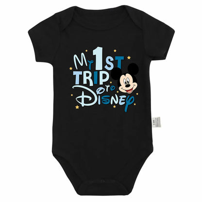 Neue Ankunft Baby Kleidung My 1st Trip Disney Baby Bodys 100% Baumwolle Sommer Baby Jungen Mädchen Strampler.