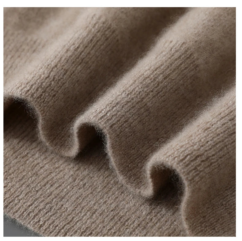 2025 Autumn Winter New Men's Wool Sweater Solid Color V-Neck Pullover Sweater Casual Loose Business Knit Plus Size Base Sweaters.