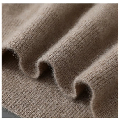 2025 Autumn Winter New Men's Wool Sweater Solid Color V-Neck Pullover Sweater Casual Loose Business Knit Plus Size Base Sweaters.