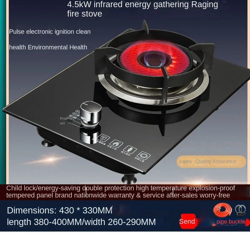 7kw Gas Cooktop Single Stove Household Liquefaction Gas Stove Single Coal Desktop Embedded Single Gas Stove 4.5 KW/5.2kw/