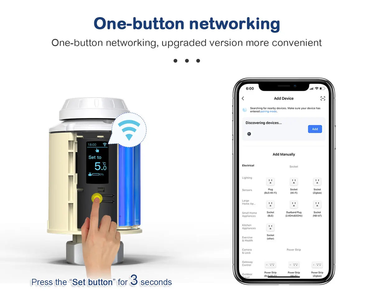 WiFi/Ble/Zigbee Tuya Smart TRV Radiator Actuator Valve Thermostatic Radiator Valve Temperature Controller Alexa Google Home.