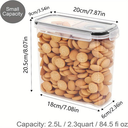 3pcs/set 2.5L/4L Grain Sealed Moisture-proof and Insect Proof Bucket Food Dispenser Kitchen Transparent Storage Box Label.