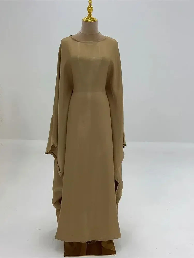 Summer Butterfly Batwing Satin Shiny Abaya Dubai Luxury 2024 Islam Muslim Maxi Kaftan Dress Kebaya Abayas for Women Vestidos