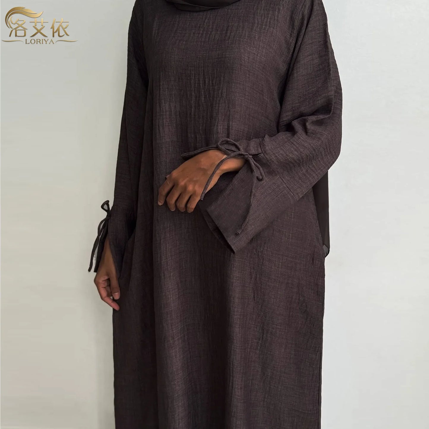 Dubai Turkey Solid Color Casual Muslim Long Loose Maxi Dress Robe Women Abaya Middle East Dubai Turkey.