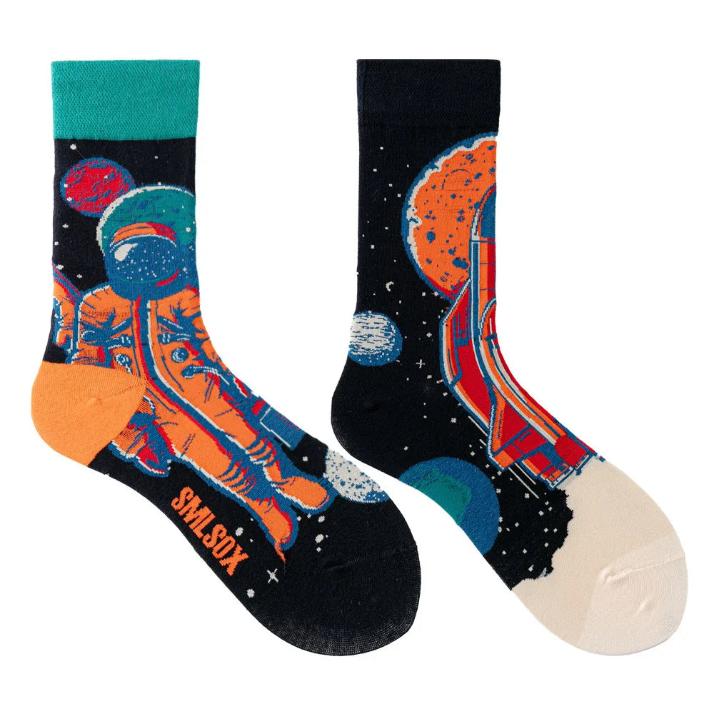 1 Pair Man Women Sock Original AB Tide Socks Colorful Cat Dog Koala Cow Cotton Socks Four Seasons Unisex Medium tube Socks Gift