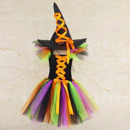 Halloween Malefice Kostüm für Kinder Karneval Party Kleidung Set Hexe böse Königin Cosplay Kostüm für Mädchen Phantasie Tüll Tutu Kleid.