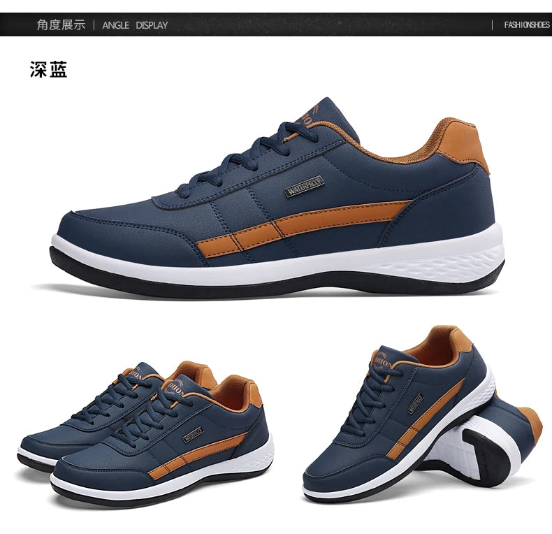 Pu Leder Männer Schuhe Turnschuhe Trend Casual Atmungsaktive Freizeit Männlichen Turnschuhe Nicht-Slip Schuhe Vulkanisierte Schuhe Tenis Masculino.