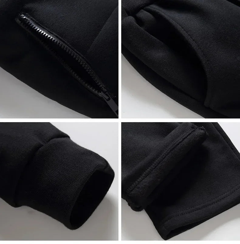 3 Pieces Set Hoodies+Vest+Pants Casual Men's Track Suit Clothing Coats Winter Thick Warm Tracksuit for Men Printed Mens Set Vest.