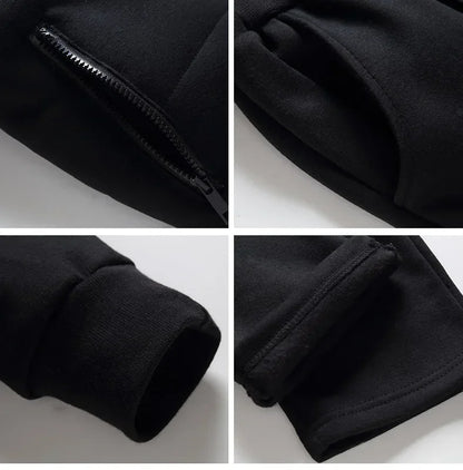 3 Pieces Set Hoodies+Vest+Pants Casual Men's Track Suit Clothing Coats Winter Thick Warm Tracksuit for Men Printed Mens Set Vest.