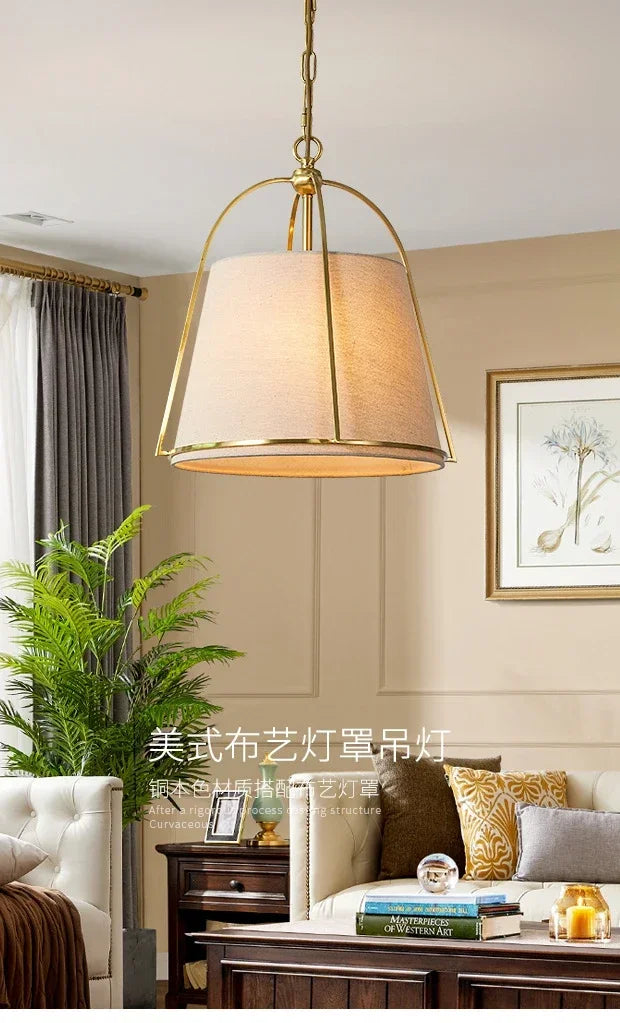 Winfordo Farmhouse Stoff-Kronleuchter zum Aufhängen, Stoff-Pendelleuchte für Schlafzimmer, Esszimmer, Küche, Insel, Heimdekoration.