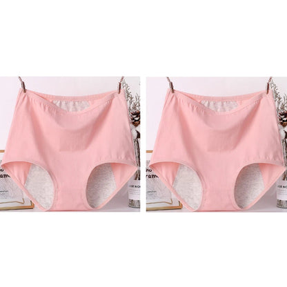 2pcs Girl Menstrual Panties Women's Physiological Briefs Ladies Period Leak Proof Panty High Waist Cotton Underwear.