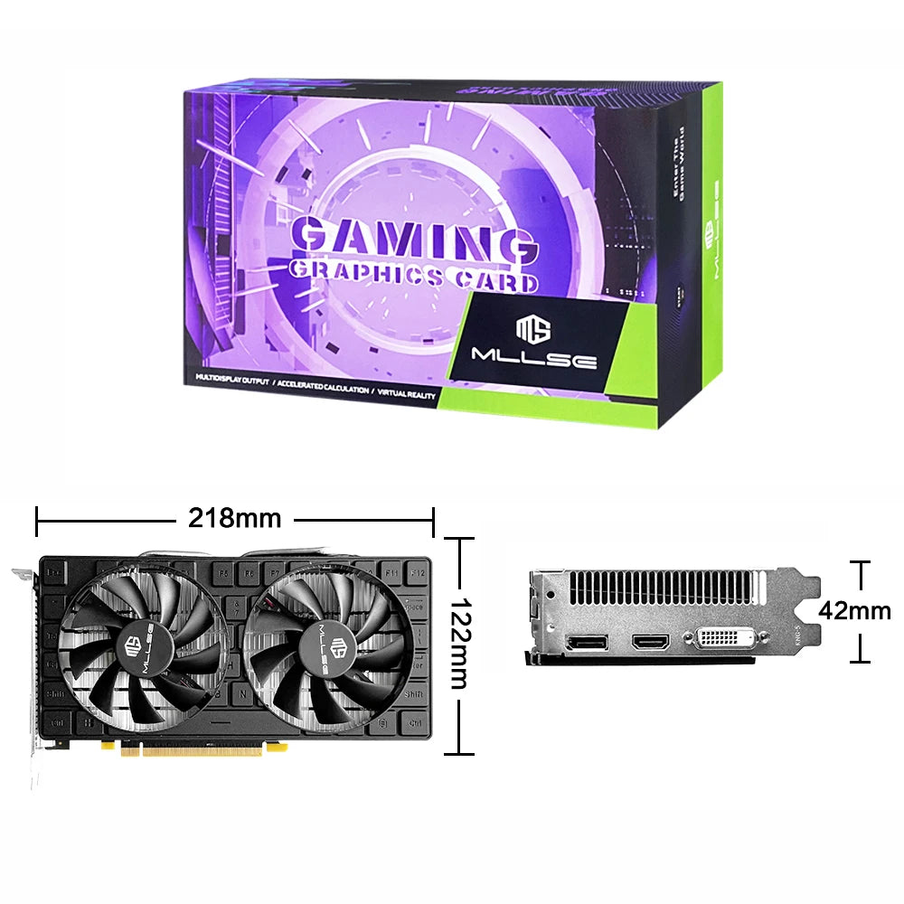 MLLSE AMD RX 580 8GB 2048SP GDDR5 256Bit Gaming Graphics Card 6Pin PCI Express 3.0 ×16 Game Radeon GPU rx580 8g