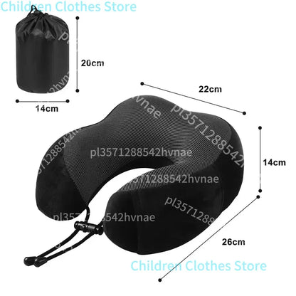 Memory Foam U-shaped Neck Pillow Neck Cushion Soft Neckrest Pad  Portable Travel Pillow Cervical Healthcare Massage Neck Pillow.