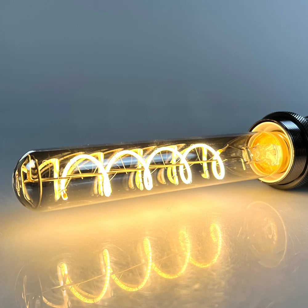 TIANFAN Led Bulbs Vintage Light Bulb ST64 G80 G95 Long Tube Edison Bulb 4W Dimmable 220/240V E27 Smoke Glass 2700K Warm White.