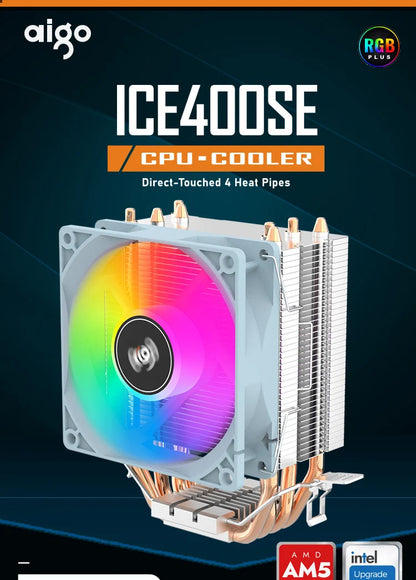 Aigo CPU Cooler 2 4 6 Heat Pipes PC Radiator Cooling 3PIN PWM Silent Rgb Fan For Intel  1700 1150 1155 1156 1366 AM2/AM3/AM4 AMD.