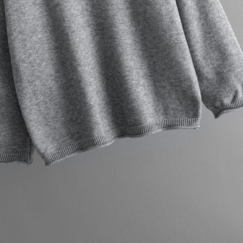 Autumn Winter New Fashion Women’s Solid Color Casual Trendy Loose 2 Piece Sets V-neck Long Sleeve T-shirts Wide Leg Trousers.