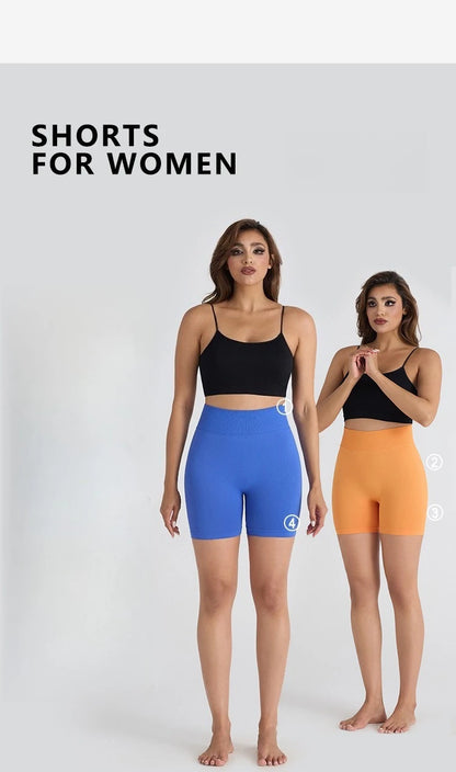 Seamless Workout Shorts Women High Waisted Hip Lifting Yoga Shorts for Women Quick Drying and Breathable Stretchy Cycling Shorts.