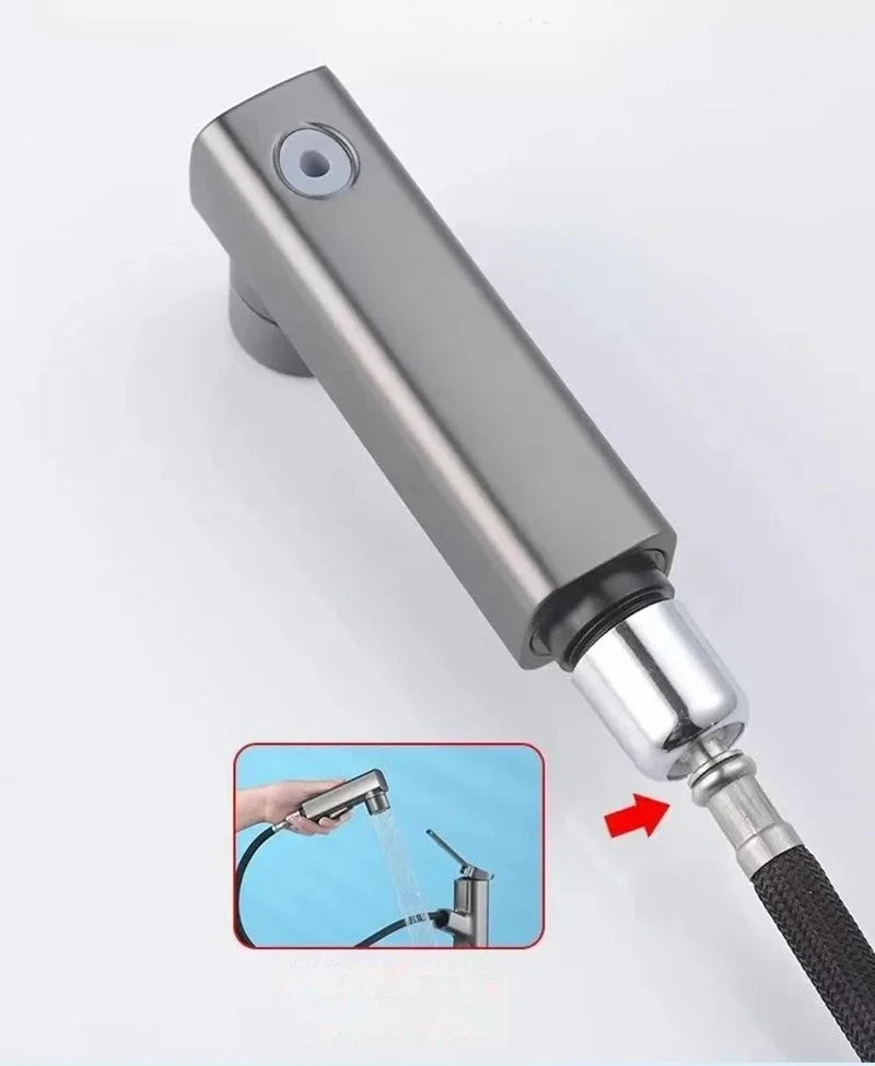 3 Function Stream Sprayer Hot Cold Brass Washbasin Faucet for Bathroom Single Handle Dual Hole Pull Out Basin Sink Mixer Tap