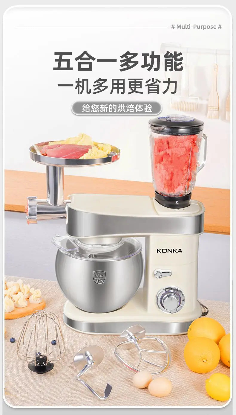 1500W stand Chef Machine mixer Multifunctional  Commercial Mixer Dough Mixer Household Small Automatic New electric blender 220V.