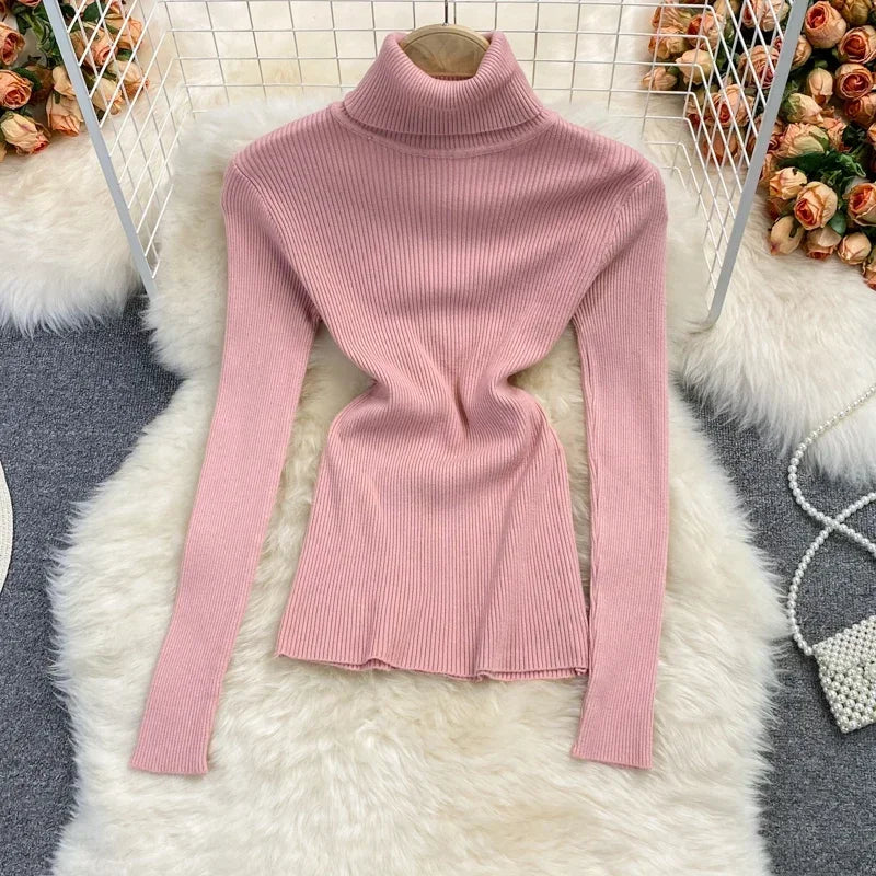 2026 neue Herbst Winter Rollkragen Langarm Gestrickte Pullover Einfarbig Multi Farbe Kaschmir Grundlegende Weiche Pullover.