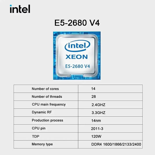 SOYO X99 Dual CPU Gaming Motherboard Kit lntel Xeon E5 2680 V4*2&DDR4 32GB (4*8GB) LGA2011-3 M.2 NVME for Desktop Computer Host.