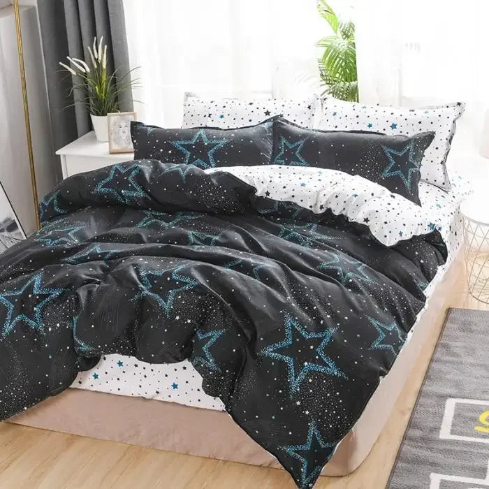 New Comfortable Soft Skin-friendly Cotton Aloe Vera Cotton Four-piece Set Active Cotton Bedding Sheet Quilt Cover